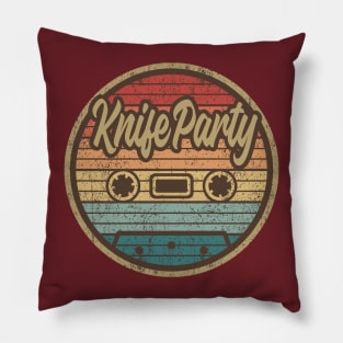 Knife Party Retro Cassette Circle Pillow