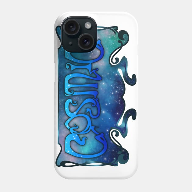 Cosmic Art Nouveau Retro Psychedelic Emblem Phone Case by LittleBunnySunshine