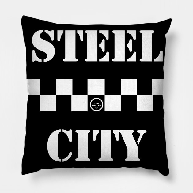 Steel City - White Pillow by YinzerTraditions