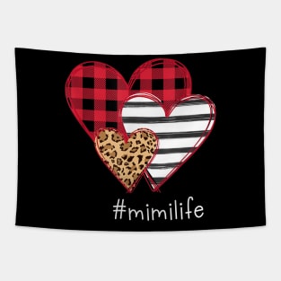 #Mimilife Shirt Striped Leopard Buffalo Plaid Printed Splicing Heart Valentine's Day Shirt Tapestry