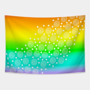 Rainbow Gradient with Circles & Dots Tapestry