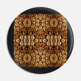 Brown Snakeskin Texture Artistic Pattern Number 7 Pin