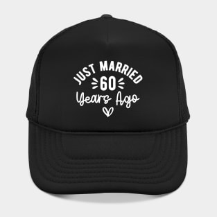 Just Married 60 Years Ago, 60th Wedding Anniversary Couple Hat