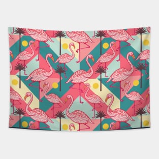 Retro Flamingo Pattern Tapestry