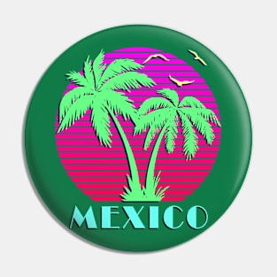 Mexico Palm Trees Sunset Pin