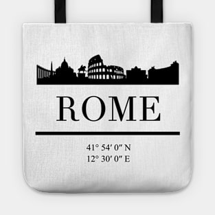 ROME ITALY BLACK SILHOUETTE SKYLINE ART Tote