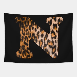 Letter N leopard print Tapestry