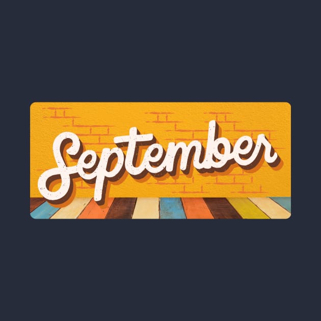 September Month Retro Text by LThings