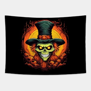 Eerie Halloween Ghoul Art - Spooky Season Delight Tapestry