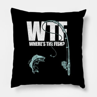 Wtf Where'S The Fish Fishing Pillow