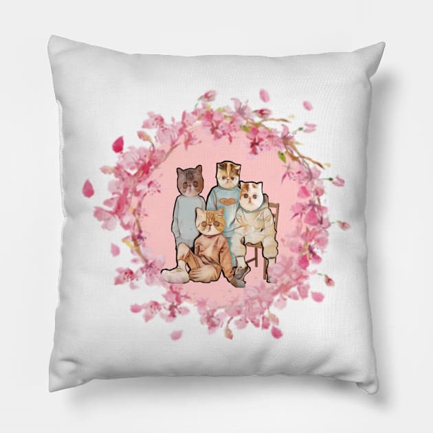 Kitty Kat Klub Pillow by CreakyDoorArt