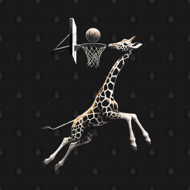 funny giraffe  basketball slam dunked by WOLVES STORE