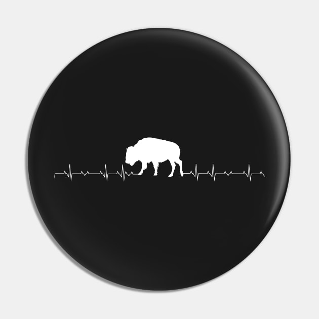 Bison Heartbeat Pin by captainmood