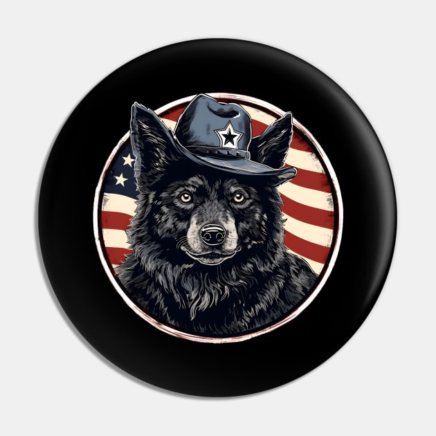 Patriotic Schipperke Pin by NatashaCuteShop