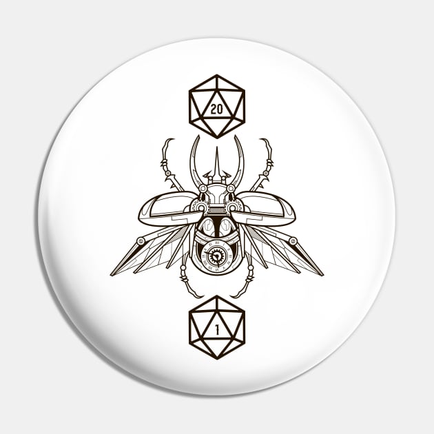 Scarab D20 Dice Critical Hit and Critical Fail Dungeons Crawler and Dragons Slayer Tabletop RPG Addict Pin by pixeptional