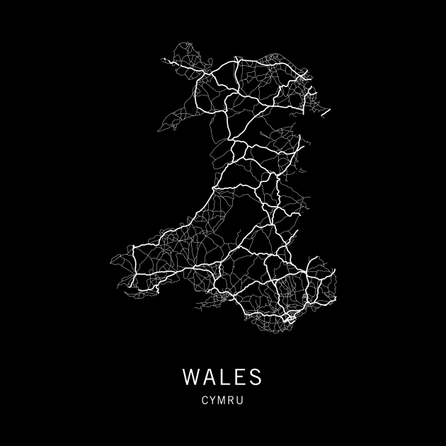 Wales Road Map by ClarkStreetPress