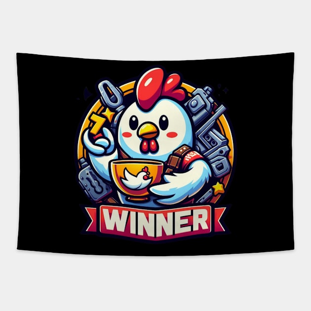 Winner Winner Chicken Dinner Tapestry by BukovskyART