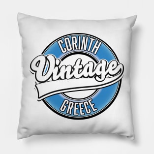 Corinth greece vintage logo Pillow