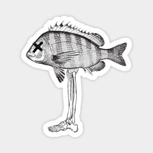 Fish with a skeleton leg Magnet