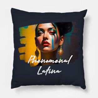 Phenomenal Latina (gorgeous face, earrings) Pillow