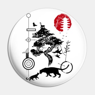 Geometric circles feline nature Pin