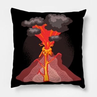 Volcano geology nature illustration motif Pillow