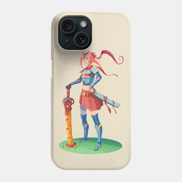 Pixel Anime Girl Phone Case by GlassDesigns 