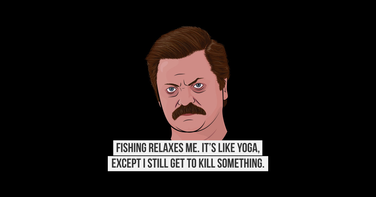 Ron Swanson - Fishing - Ron Swanson - Sticker | TeePublic