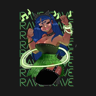 Pretty Rave Girl w Text T-Shirt