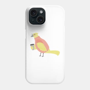 Hipster Bird Drinking Coffee Phone Case