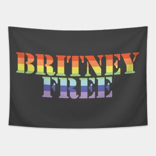 Rainbow Stripes Typography for Free Britney Free Tapestry