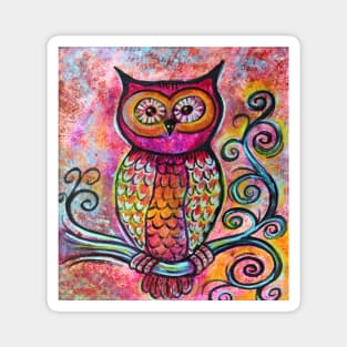 Whimsical Owl Magnet