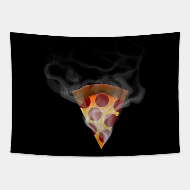 Steaming pepperoni pizza slice design Tapestry by DrewskiDesignz