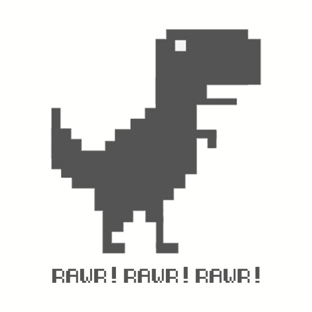 Chrome T-Rex Dinosaur Rawr! - T Rex Dinosaur - T-Shirt | TeePublic