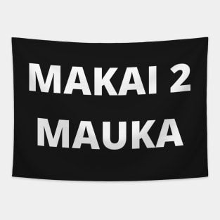 makai to mauka, white transparent design Tapestry