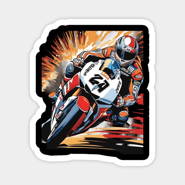Racing Motorcycle Magnet by animegirlnft