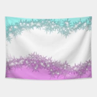 Pink blue watercolor glitter sparkle art Tapestry