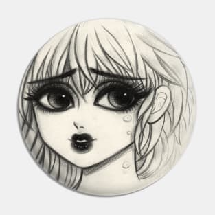 Portrait of crying girl Pin