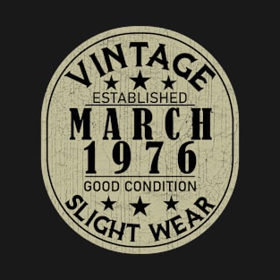 Vintage Established March 1976  - Good Condition Slight Wear T-Shirt