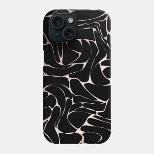 Black and rose gold metallic background Phone Case