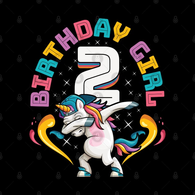 Dabbing Unicorn Birthday Girl 2 Year Old by aneisha