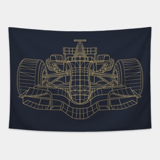 F1 Car Front Blueprint Tapestry