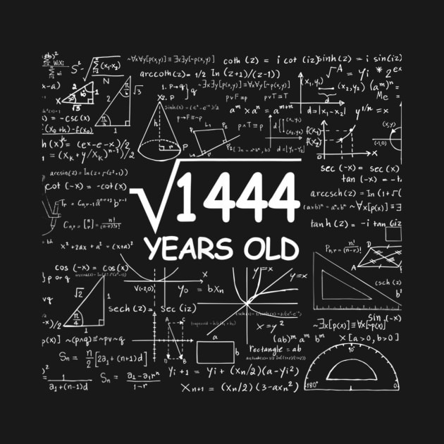 38th Birthday Gift 38 Years Old Square Root of 1444 by bummersempre66