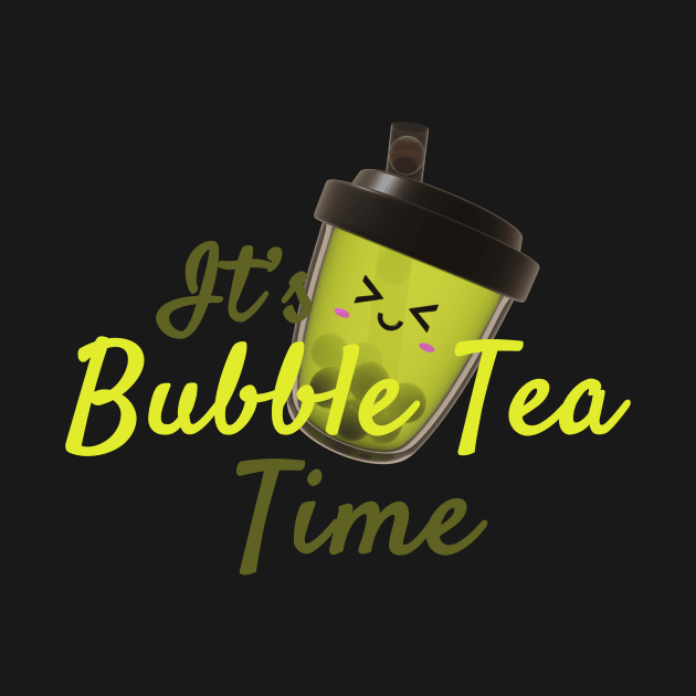 Green Tea Bubble Tea Time! by Pakanese_Art