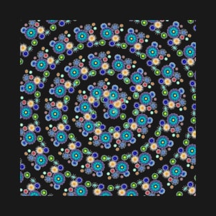 Spiral Colorful Geometric Flower Pattern T-Shirt