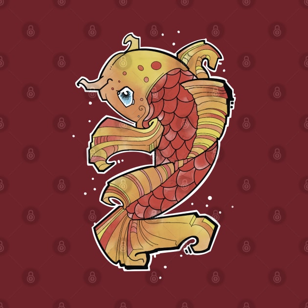 koi fish vintage colors by weilertsen