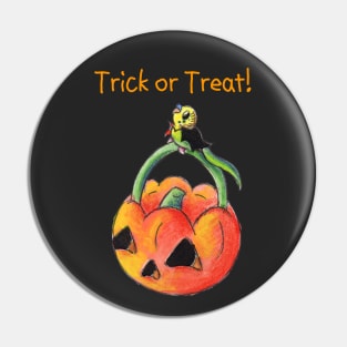 Green Trick or Keet (With Text) Pin