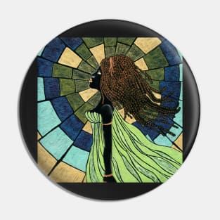 Beautiful Ebony in Stained Glass Pin