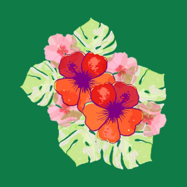 Hibiscus Flowers collage by RanitasArt