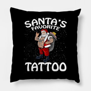 Santas Favorite Tattoo Christmas Pillow